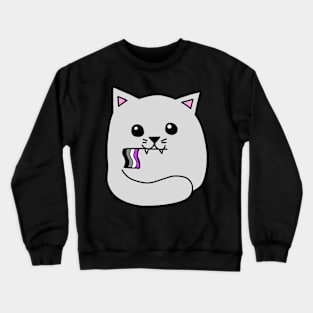 asexual pride flag cat Crewneck Sweatshirt